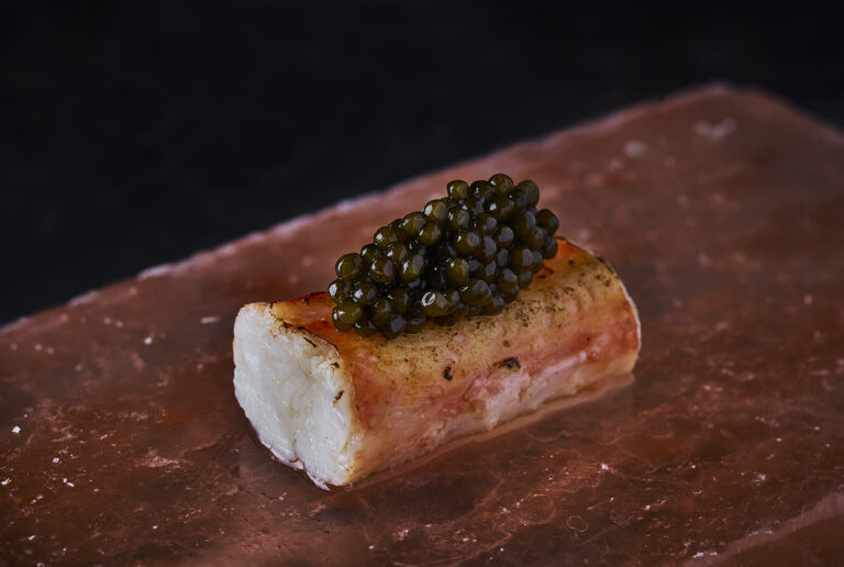 Braised King Crab with Lemon Butter and Caviar